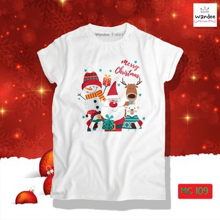 ♪¤◁เสื้อยืดคริสต์มาส เสื้อคริสต์มาส Christmas &amp; Happy new year (MC109)