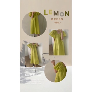 Lemon dress (เดรสสีเขียว เดรสยาวสีเขียวมะนาว)