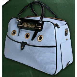 กระเป๋า สัตว์เลี้ยง Mangmoom สีฟ้า Dog Carrier Bags Transport Pet Bag With Locking safety Zippers Port  แท้ใบใหญ่