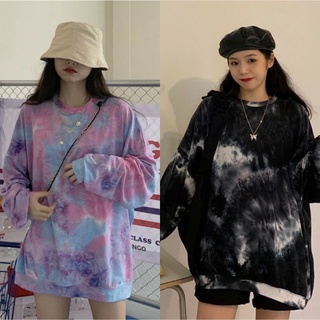 🧣เสื้อแขนยาว🧣สีมัดย้อม งานสวยมาก🌈แมทซ์กับยีนส์เท่ห์ๆหรือจะใส่คลุมก็เกร๋🌷