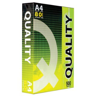 กระดาษถ่ายเอกสาร [Quality] 80g A4 กล่องเขียว (500 แผ่น) 5 รีม/กล่อง