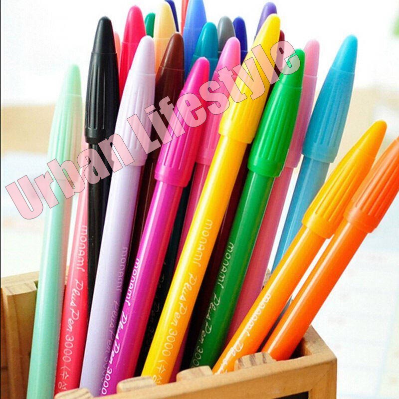 monami-plus-pen-3000-โมนามิ-ปากกาสีน้ำ-พลัส-เพน-3000-ชุด-12-24-36-สี-ซองพลาสติก