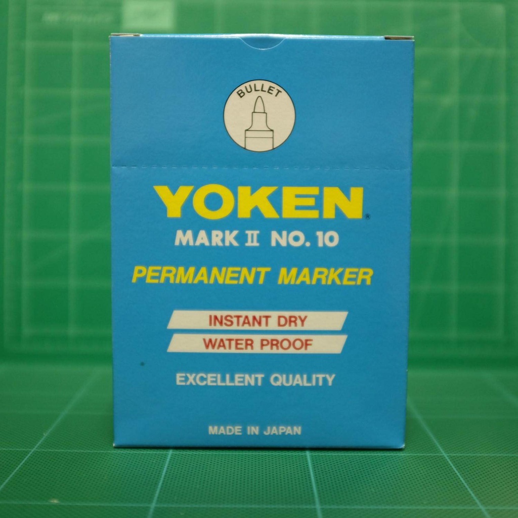 ปากกามาร์คเกอร์-โยเคน-yoken-no-10-กันน้ำ-แห้งไว-หมึกสีน้ำเงิน-1กล่อง-12ด้าม-เหมาะสำหรับ-เขียนผ้า-พลาสติก-และอื่นๆ