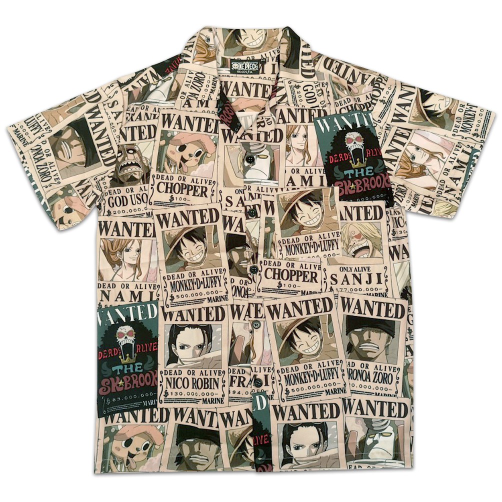 เสื้อเชิ้ตฮาวายวันพีช-ลายล่าค่าหัว-hawaii-shirt-one-piece-wanted-op-1185