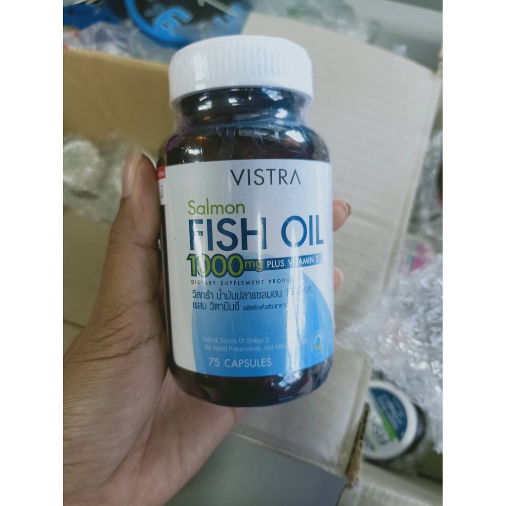น้ำมันปลา-vistra-salmon-fish-oil-1000-mg-75-เม็ด