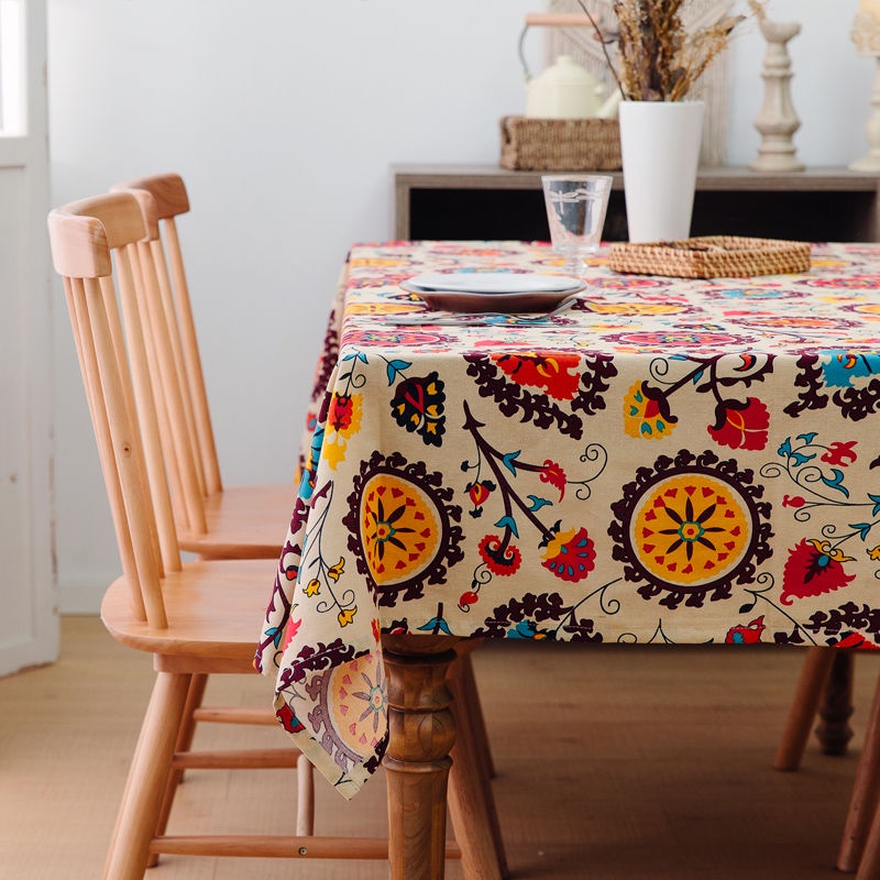 ผ้าปูโต๊ะ-สไตล์ญี่ปุ่น-ผ้าปูปิคนิค-ผ้าพร็อพ-โบฮีเมียน