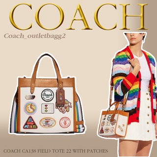 COACH FIELD TOTE WITH PATCHES ((CA138))