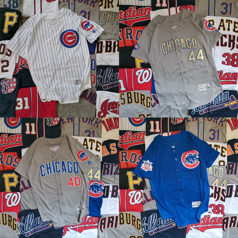 เสื้อเบสบอลแขนสั้น-ปักลายตัวอักษร-mlb-ขนาดใหญ่