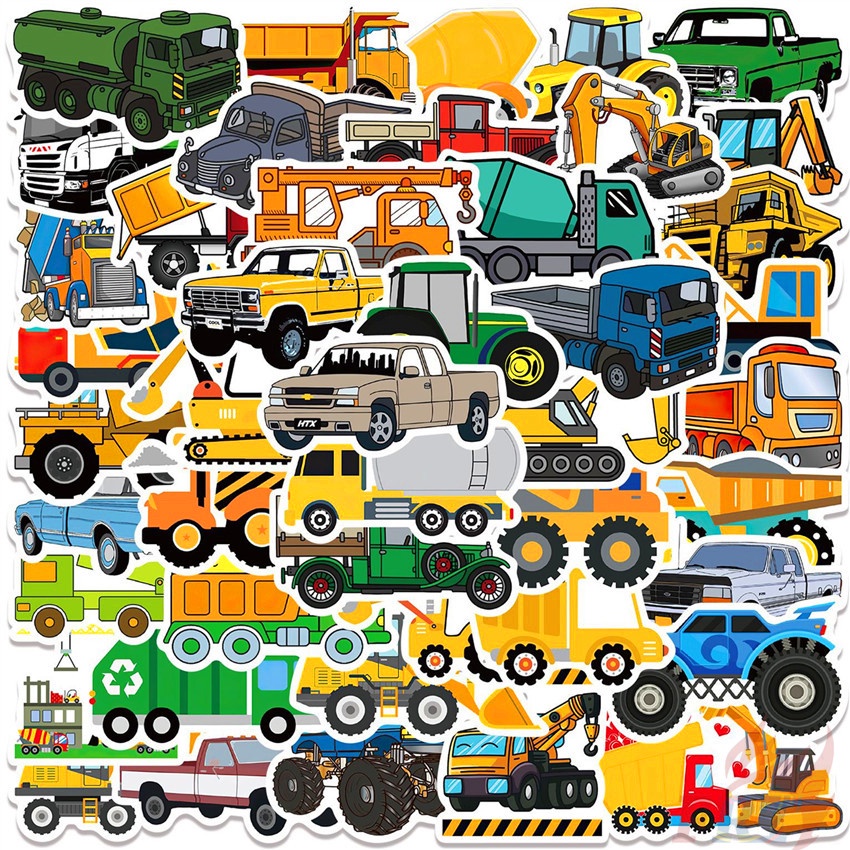 Vehicle Series 02 Cars Bus Truck Stickers 50Pcs/Set DIY Fashion ...
