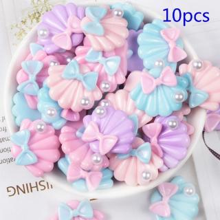 10pcs/pack Resin Bowknot Pearl Shell Flatback Embellishments for Scrapbooking Phone Case Decoration Diy Accessories