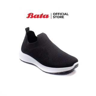 สินค้า Bata บาจา รองเท้า Slip on รองเท้าแบบสวม รองเท้าใส่เดิน Walking shoes ผ้าถัก knit นุ่ม ใส่สบาย ระบายอากาศได้ดี สำหรับผู้หญิง  รุ่น Jason สีดำ 5596145