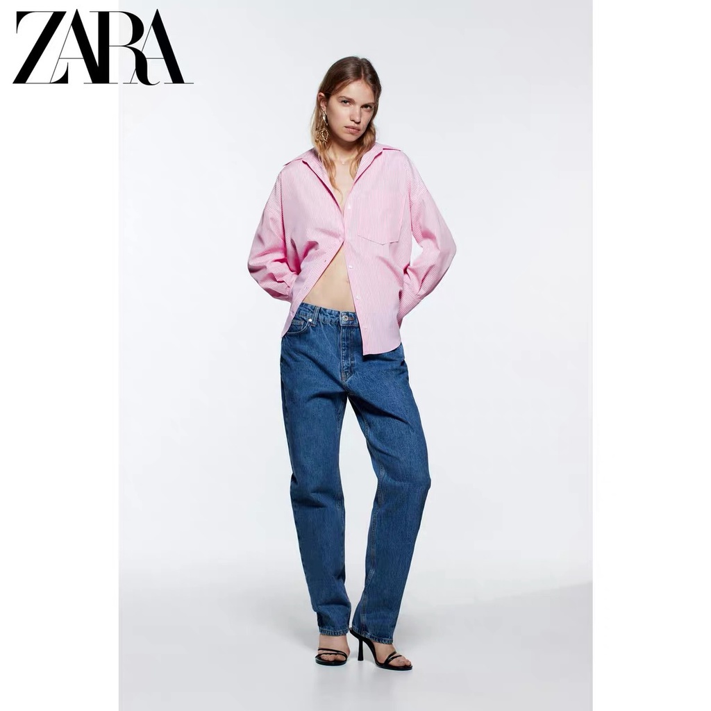 zara-เสื้อเชิ้ตแขนยาว-คอปก-แฟชั่นฤดูใบไม้ผลิ-สําหรับผู้หญิง