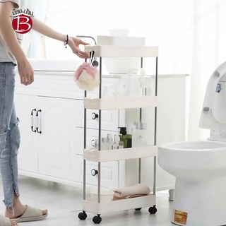 BANBAN I031 ชั้นวางของมีล้อ ล้อเลื่อน ชั้นวางอเนกประสงค์ พร้อมตะขอ