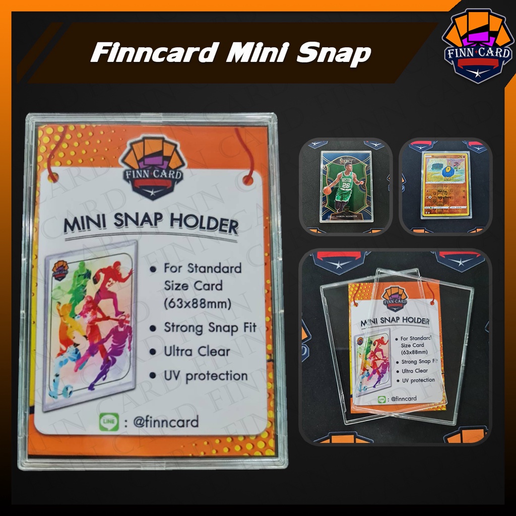 ภาพหน้าปกสินค้าFinncard Mini Snap กรอบใส แบบฝาครอบ 35pt สำหรับใส่การ์ดสะสม กันแสงUV 100% (ราคาขายต่อชิ้นไม่รวมขาตั้ง) MN