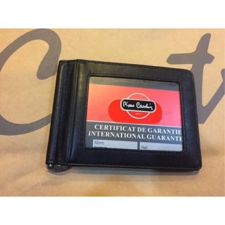กระเป๋าMoney clip Pierre Cardin หนังวัวแท้สีดำของแท้ใหม่161