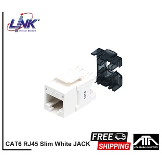 LINK US-1006A : CAT 6 RJ45 Slim White JACK Color Changeable ตัวเมีย แพ็ค 1 ชิ้น