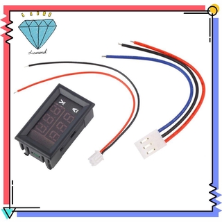 DC 100V 10A โวลต์มิเตอร์แอมป์มิเตอร์สีน้ำเงิน + แดง LED แอมป์มิเตอร์วัดโวลต์ดิจิตอลคู่