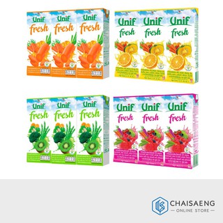 (แพ็ค 3) Unif Fresh น้ำผสมผักและผลไม้รวม (แครรอท / ผักผลไม้รวม / ผักใบเขียว) 180 มล.
