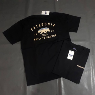 เสื้อยืดแขนสั้น ผ้าฝ้าย พิมพ์ลาย Patagonia แฟชั่นคู่รัก สําหรับผู้ชาย และผู้หญิง