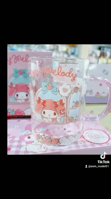 แก้วน้ำใสมีหู-sanrio-character-ลิขสิทธิ์แท้-ผลิตจากวัสดุเกรดสำหรับทำเครื่องแก้วในห้องแลป