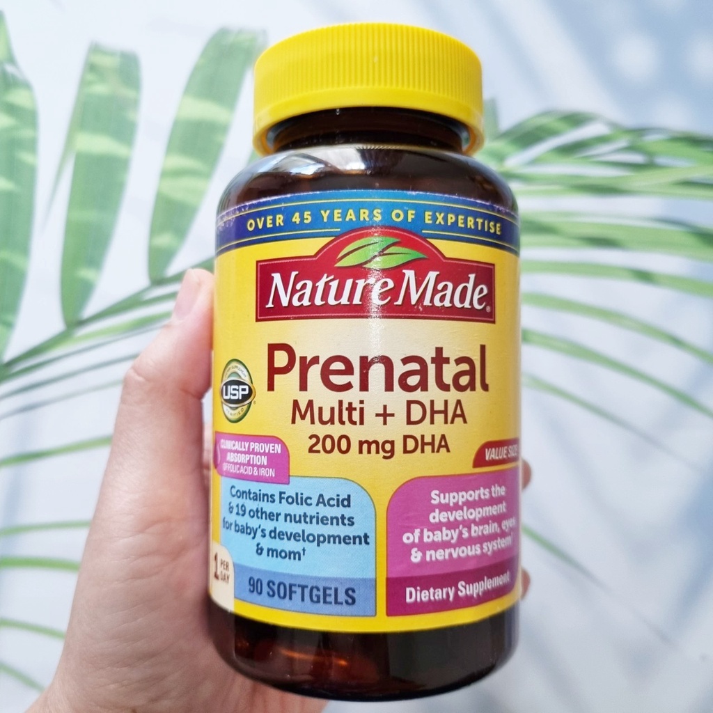 Prenatal Multi + 200mg DHA 90 Softgels (Nature Made) วิตามินเตรียมตัว ...