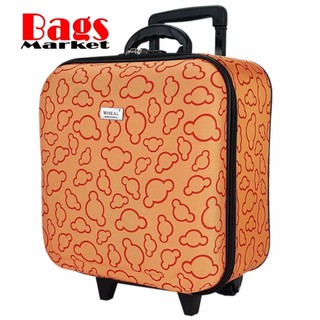 Wheal กระเป๋าเดินทางหน้านูน กระเป๋าล้อลาก 16x16 นิ้ว Code F33516 Micky Mouse (Orange)