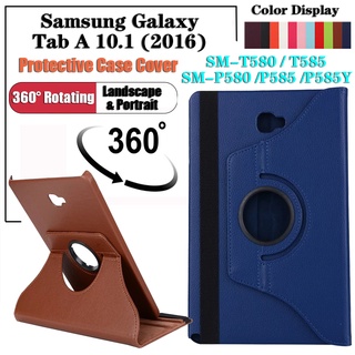 ภาพหน้าปกสินค้าเคสแท็บเล็ตแฟชั่น สําหรับ Samsung Galaxy Tab A 10.1 (2016) SM-T580 SM-T585 SM-P580 SM-P585 SM-P585Y 360° เคสหนัง แบบฝาพับ หมุนได้ สําหรับ Folio ที่เกี่ยวข้อง