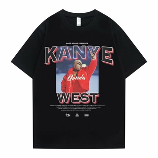 [S-5XL] เสื้อยืดแขนสั้น พิมพ์ลาย Rapper Kanye West สไตล์ฮิปฮอป สตรีท คลาสสิก โอเวอร์ไซซ์ แฟชั่นฤดูร้อน สําหรับผู้ชาย และ