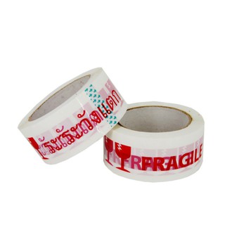 เทปติดกล่อง ระวังแตก /FRAGILE 2 นิ้ว ขนาด 100 หลา 6 ม้วน / แพ๊ค