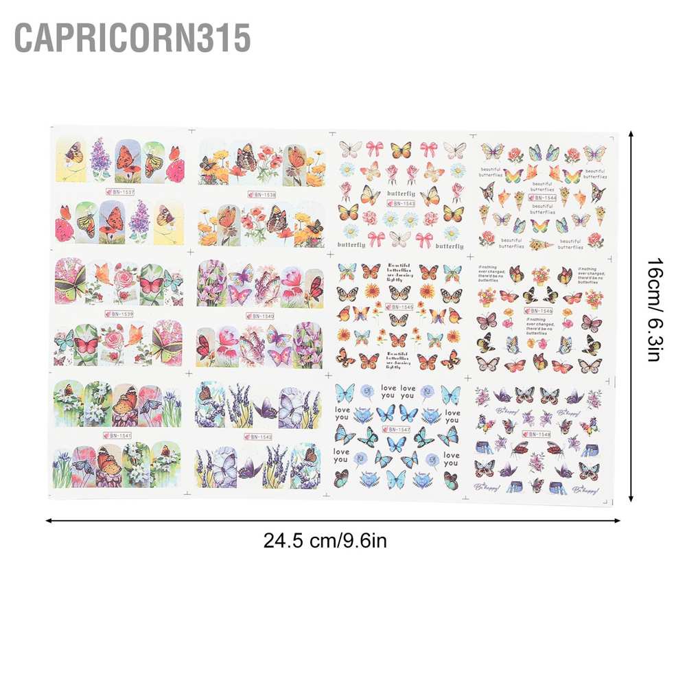 capricorn315-สติกเกอร์ติดเล็บ-ลายผีเสื้อ-diy-สําหรับผู้หญิง