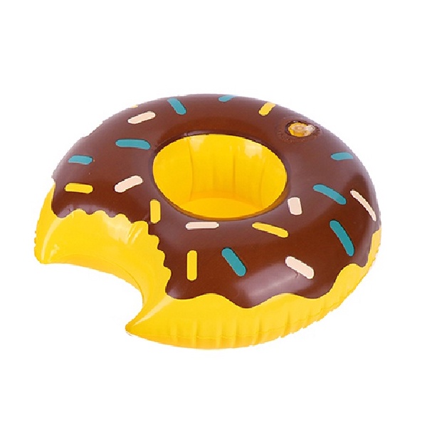 flaot-me-summer-ที่วางแก้วเป่าลม-โดนัท-สีน้ำตาล-inflatable-brown-donut-cup-holder