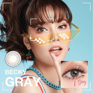 (รายวัน) รุ่น Becky คอนแทคเลนส์รายวัน Angelzone (1Day)  รุ่น Becky สีเทา