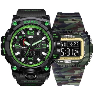 Fashion Camo Military mens watches Set  SMAEL double Army waterproof Male wristWatch 1545 1801 gift digital kol saati w