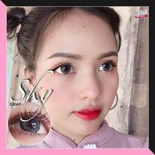 💟 Wink lens Sky brown gray Contactlens  บิ๊กอาย คอนแทคเลนส์ ราคาถูก แถมตลับฟรี