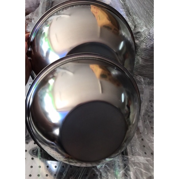 กะละมังแสตนเลสแท้ ชาม ผสมแป้ง 24/27/30/33/36/40cm ลึก 10cm | Shopee ...