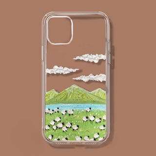 Prairie sheep oil painting iPhone13pro max literary pattern anti-fall protective shell iPhone11 12promax transparent all-inclusive cover iPhoneXR Xmax 7PLUS se2020 soft case
