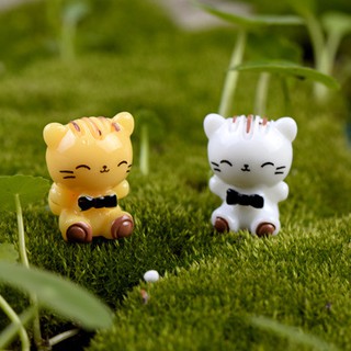 ตุ๊กตา แมวคู่ Mini 2pcs Two-color Kitten Decoration Supplies Moss Micro Landscape Garden Deco