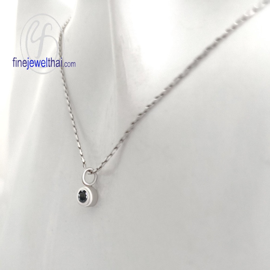 finejewelthai-จี้นิล-นิล-จี้พลอย-จี้เงินแท้-พลอยประจำเดือนเกิด-black-spinel-onyx-pendant-birthstone-p1132on00