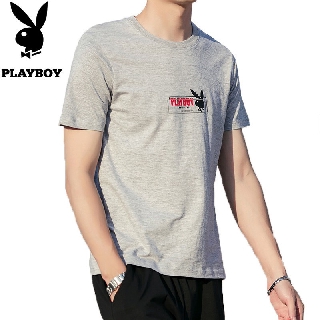 [S-5XL] Playboy เสื้อยืดแขนสั้น แฟชั่นฤดูร้อน สไตล์เกาหลี ฮาราจูกุ สําหรับผู้ชาย