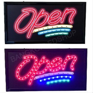 LED Sign OPEN 3 ขีด  ป้ายไฟแอลอีดีสำหรับตกแต่ง 220V ป้ายตัวอักษร ป้ายไฟ ป้ายหน้าร้าน ใช้ประดับตกแต่ง