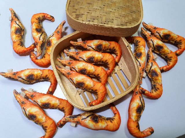 พวงกุญแจกุ้งเผา-มันกุ้งเยิ้มๆๆ-ไม่ต้องไปถึงอยุธยามาที่นี่จ้า-ของชำร่วย-ของฝาก-ของขวัญ