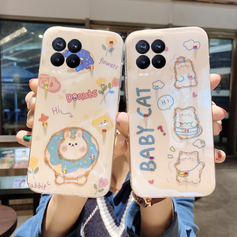 casing-realme-7-5g-realme-8-5g-c25y-c21y-c21-c25-c25s-เคส-soft-case-rhinestone-glitter-phone-case-cute-cat-and-rabbit-cartoon-blu-ray-back-cover-เคสโทรศัพท