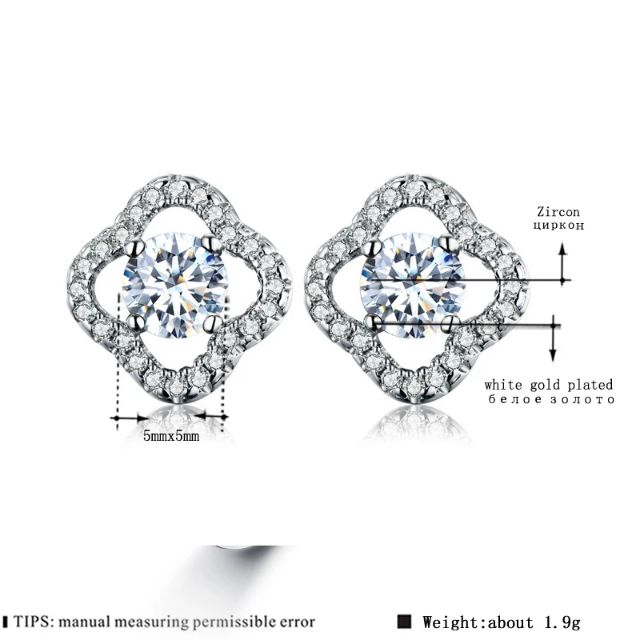 ต่างหูหุ้มทองขาวประดับเพชร-cz-แท้เปล่งประกาย-ของจริงสวยมากค่ะ