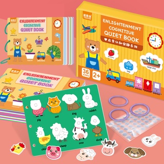 หนังสือเกมปริศนา Montessori Velcro แบบเงียบ ของเล่นเสริมการเรียนรู้ สําหรับเด็ก