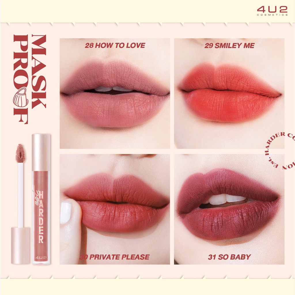 ภาพสินค้า4U2 EST.HARDER 2 16 สีใหม่  ลิควิดลิปแมท จากร้าน 4u2_cosmetics บน Shopee ภาพที่ 6