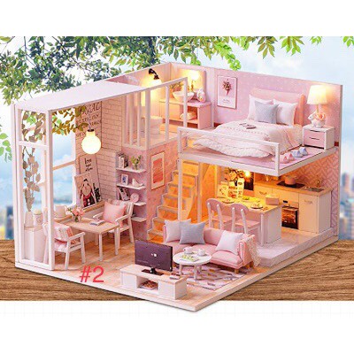ภาพสินค้าบ้านตุ๊กตา DIY ของตกแต่งบ้าน **พร้อมส่ง **(ประกอบเอง) สร้างบ้านเล่นกับครอบครัว จากร้าน kun_tong บน Shopee ภาพที่ 2