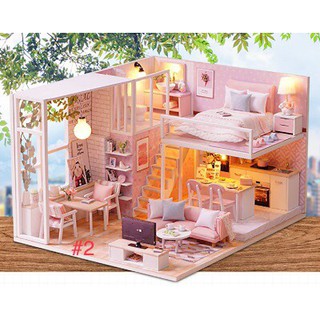 ภาพขนาดย่อของภาพหน้าปกสินค้าบ้านตุ๊กตา DIY ของตกแต่งบ้าน **พร้อมส่ง **(ประกอบเอง) สร้างบ้านเล่นกับครอบครัว จากร้าน kun_tong บน Shopee ภาพที่ 2