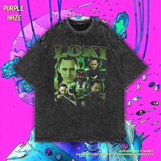 เสื้อยืด ขนาดใหญ่ สีม่วง | หินล้างทําความสะอาด | เสื้อเชิ้ต Loki | มาร์เวล | อเวนเจอร์ส | เสื้อยืด ขนาดใหญ่ | สไตล์วินเท