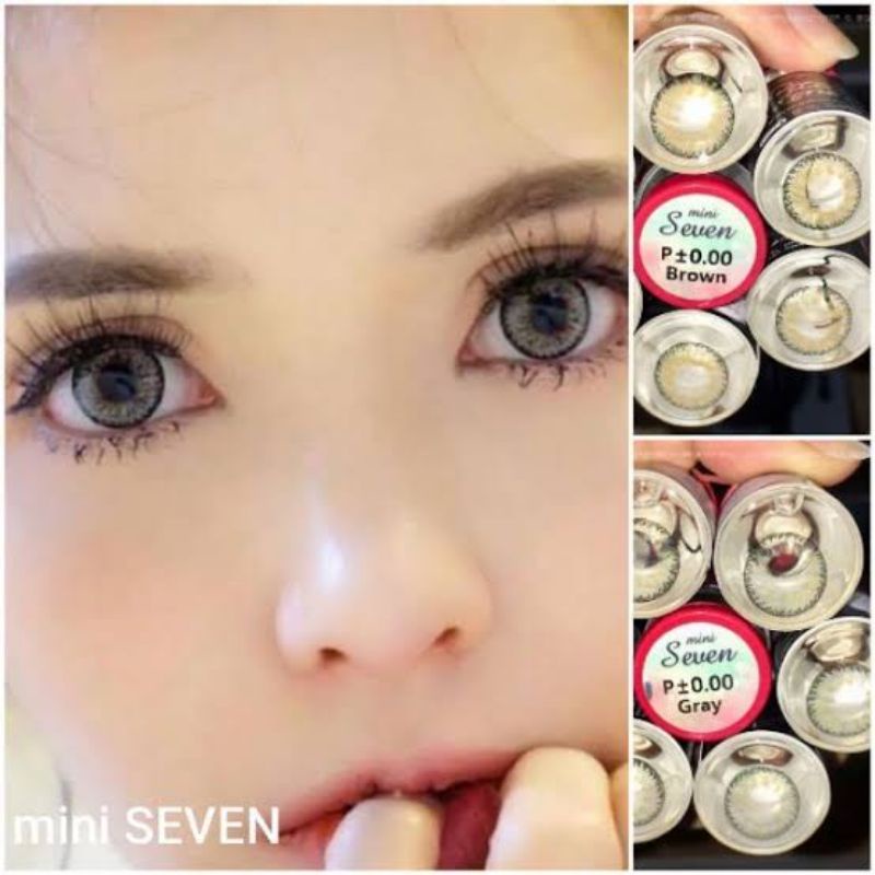 คอนแทคเลนส์-รุ่น-mini-seven-มีสีเทา-ตาล-gray-brown-มีค่าสายตา-0-00-4-00