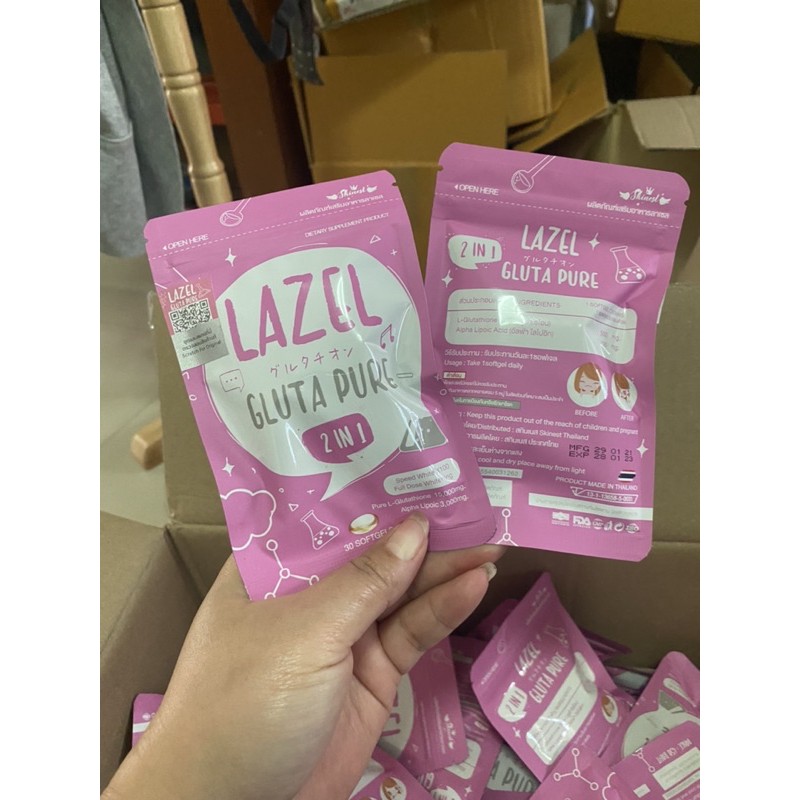 ภาพหน้าปกสินค้าLAZEL gluta pure2in1 จากร้าน miemie001shop บน Shopee